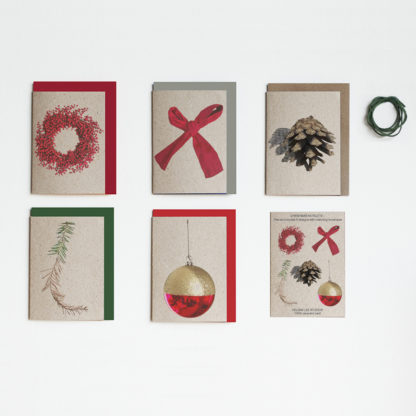 Image of set of five Christmas note cards